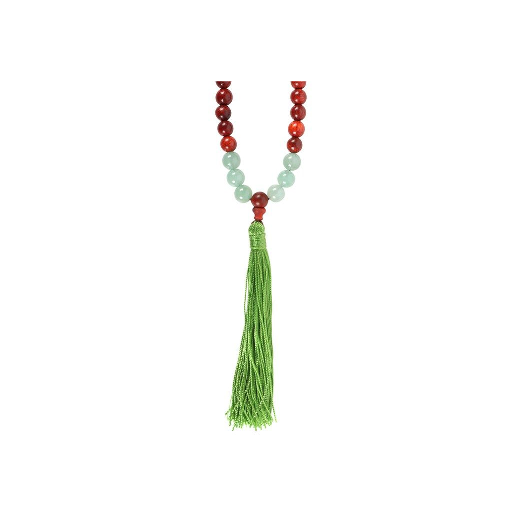 Love and Gratitude Rosewood & Green Aventurine Mallah Necklace