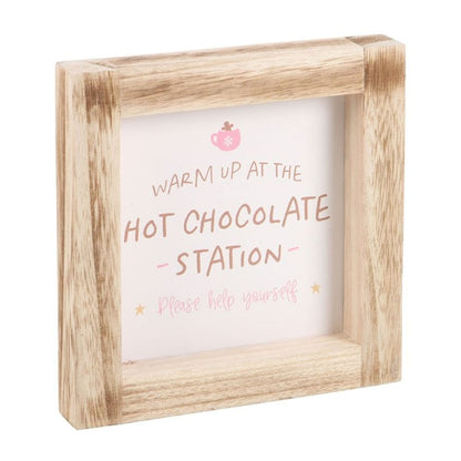 Hot Chocolate Station Wooden Frame Sign