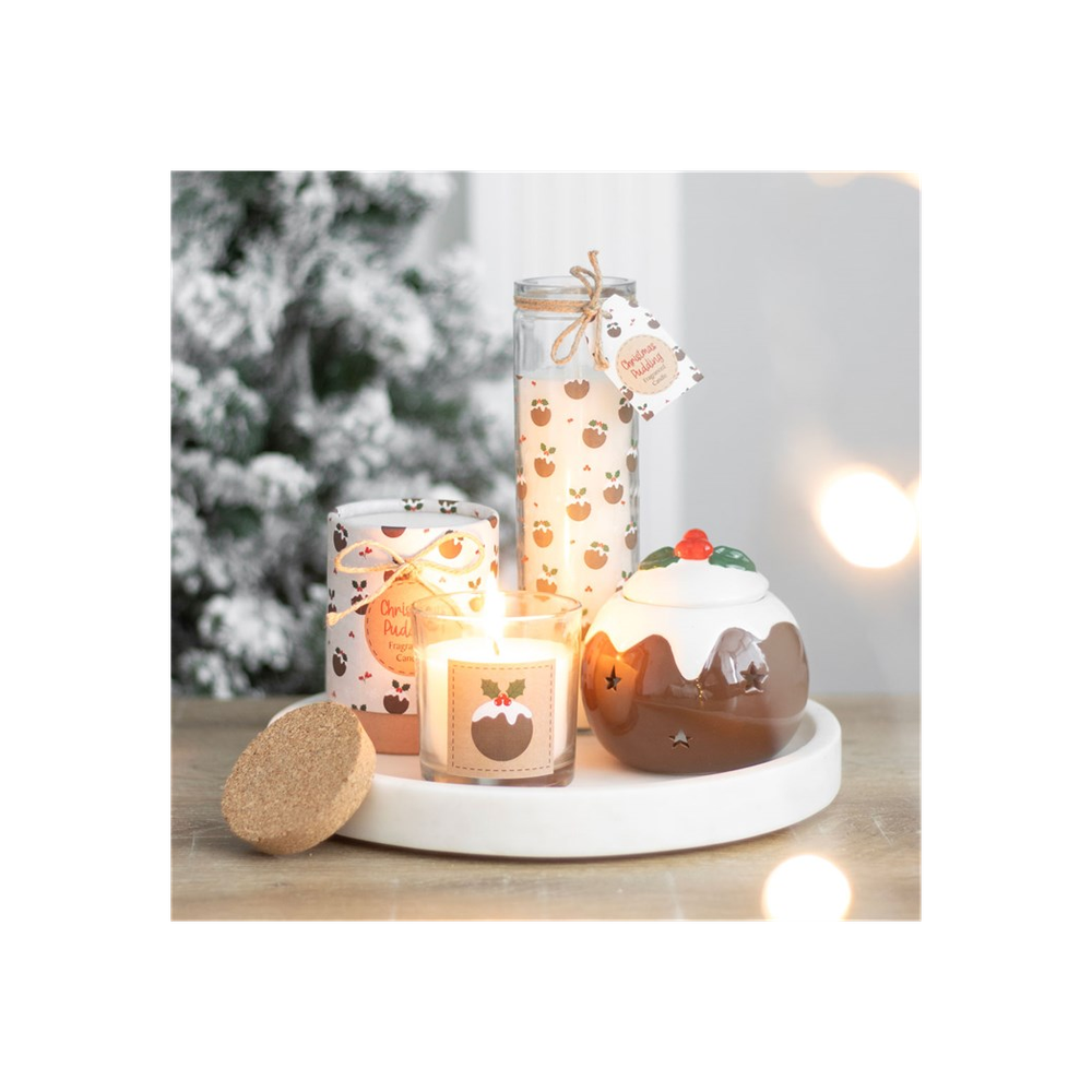 Christmas Pudding Tube Candle
