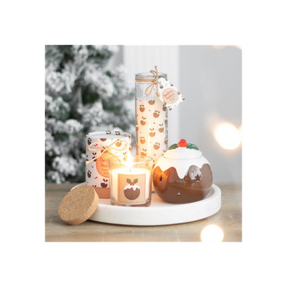Christmas Pudding Tube Candle