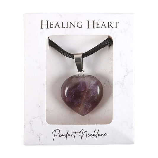 Jewellery: Amethyst Healing Crystal Heart Necklace