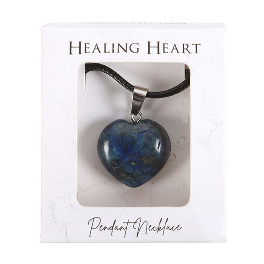 Jewellery: Lapis Lazuli Healing Crystal Heart Necklace