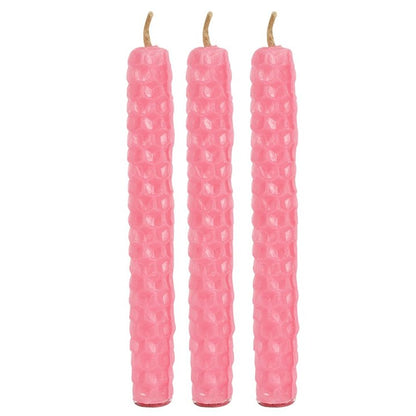 Set of 6 Pink Beeswax Spell Candles