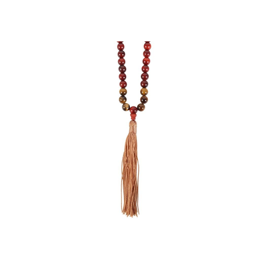 Self Expression Rosewood & Tiger's Eye Mallah Necklace